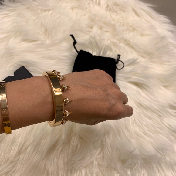 Vita Fede gold crystal bangle size m - Picture 6 of 6